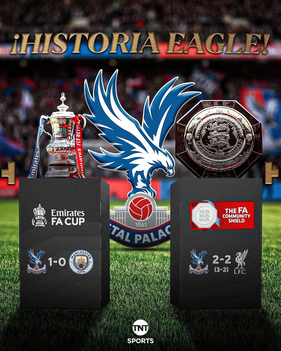 Trong vòng ba tháng, Crystal Palace đã đánh bại Manchester City và Liverpool, giành chức vô địch FA Cup và Community Shield.